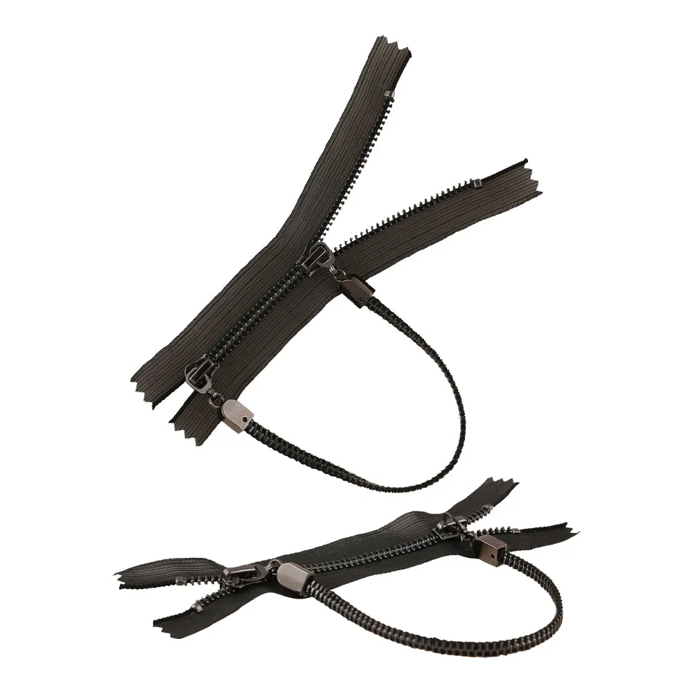 #5 Unique Style Gunmetal Two-Way Separating Zipper with Double Runner