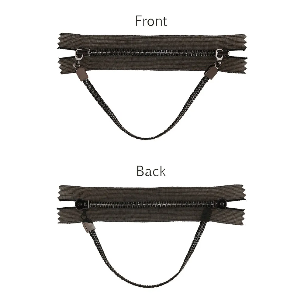 #5 Unique Style Gunmetal Two-Way Separating Zipper with Double Runner