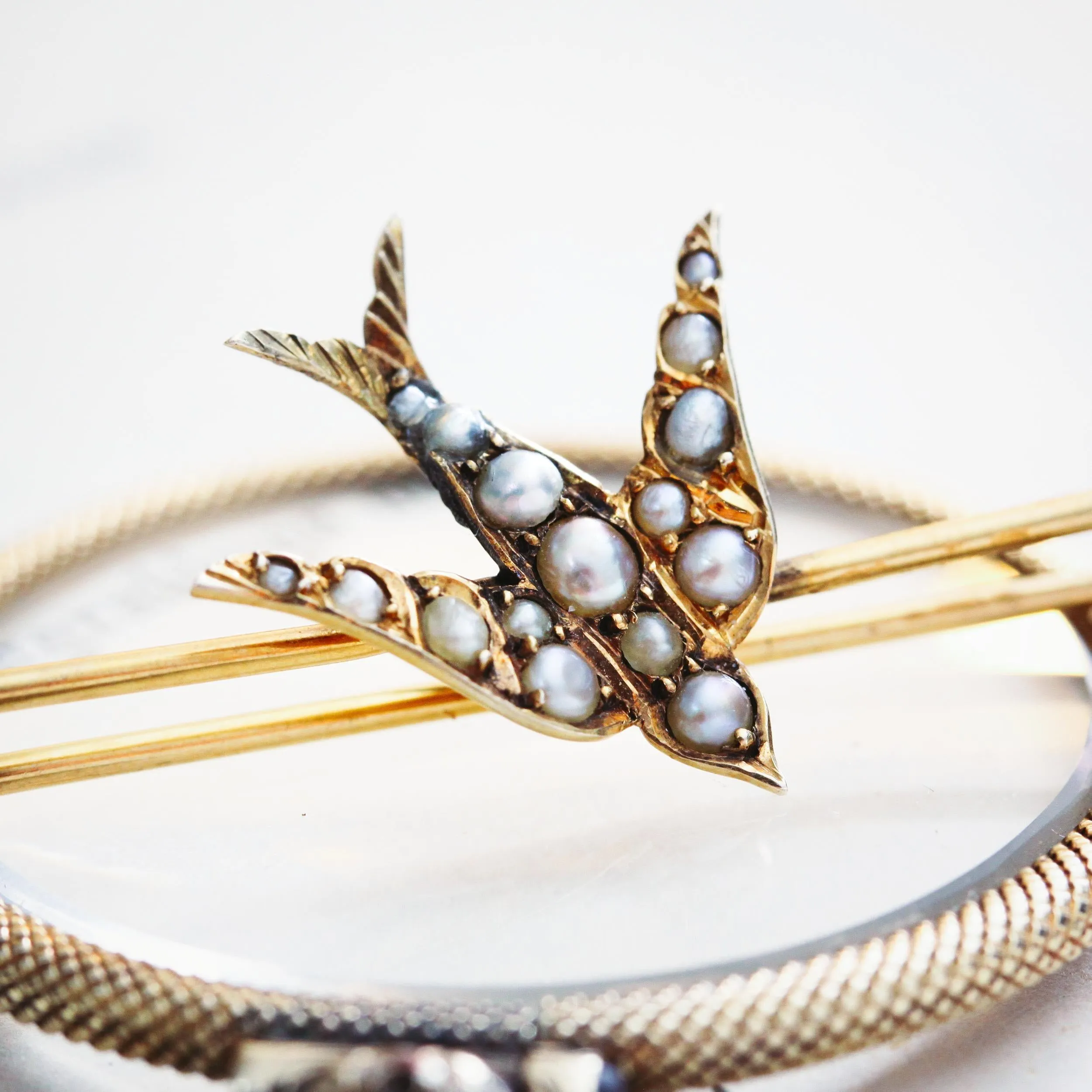 A Late Victorian Sweetheart Swallow Brooch