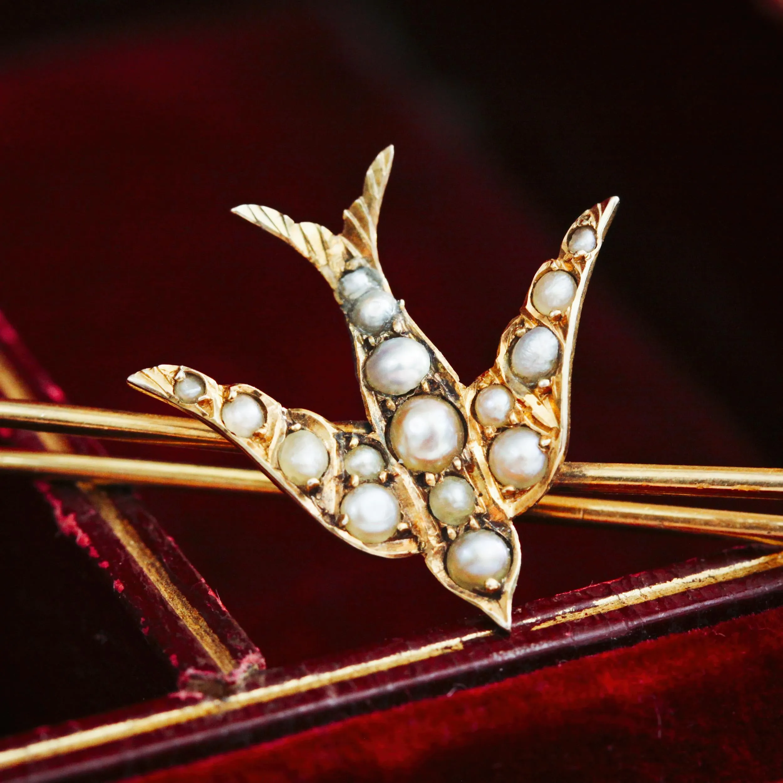 A Late Victorian Sweetheart Swallow Brooch
