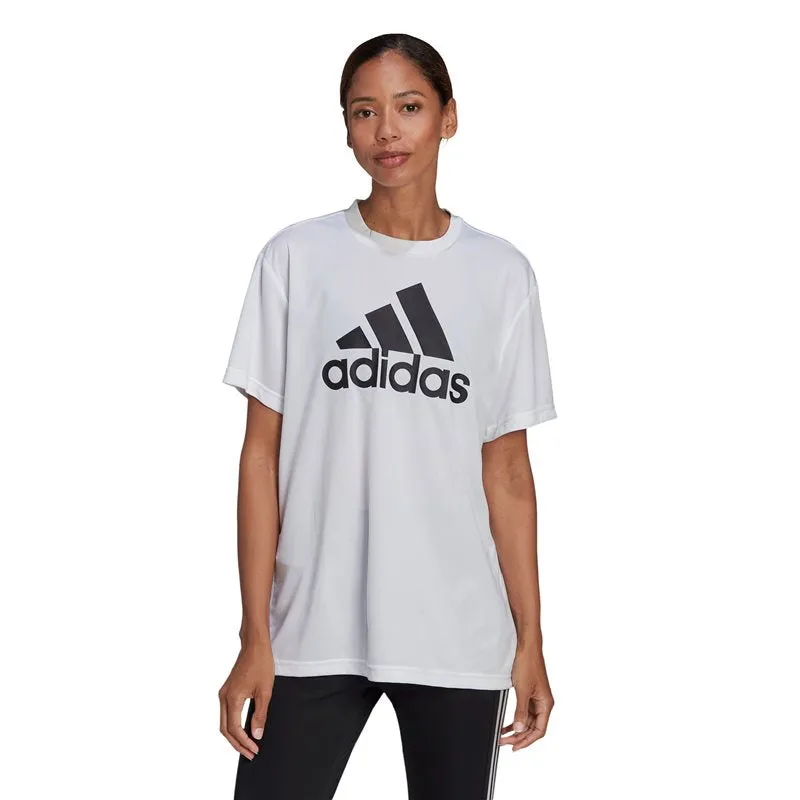 adidas Logo Boyfriend Sport Tee - Womens - White/Black