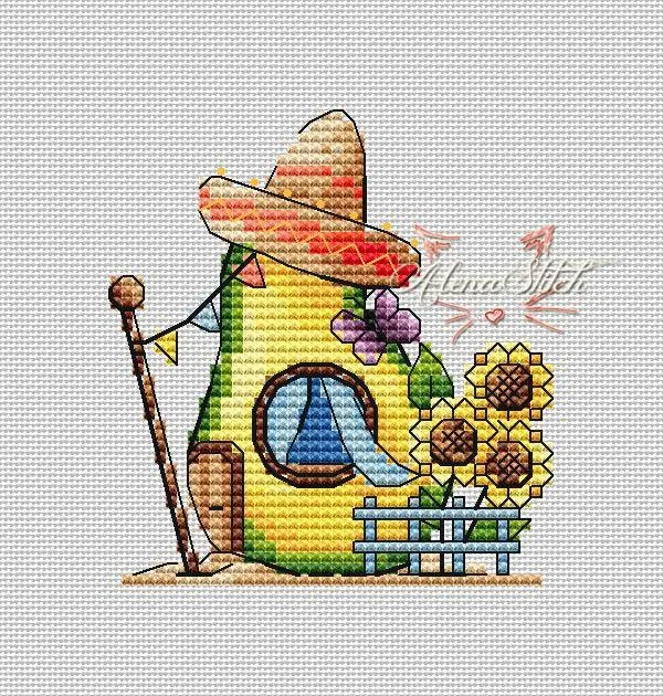 Avocado - PDF Cross Stitch Pattern