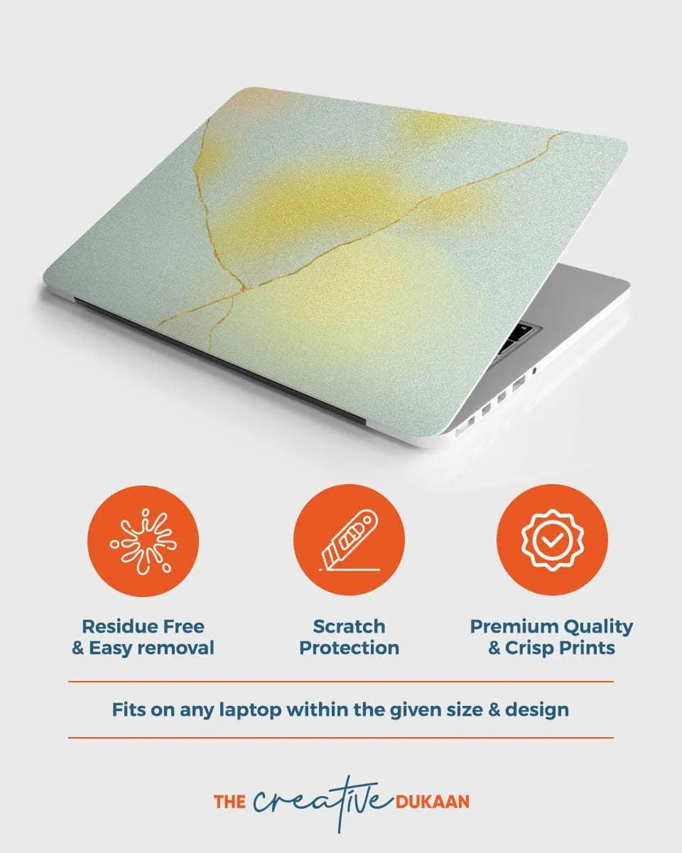 Beautiful Kintsugi Gradient Laptop Skin With Yellow Sprinkle