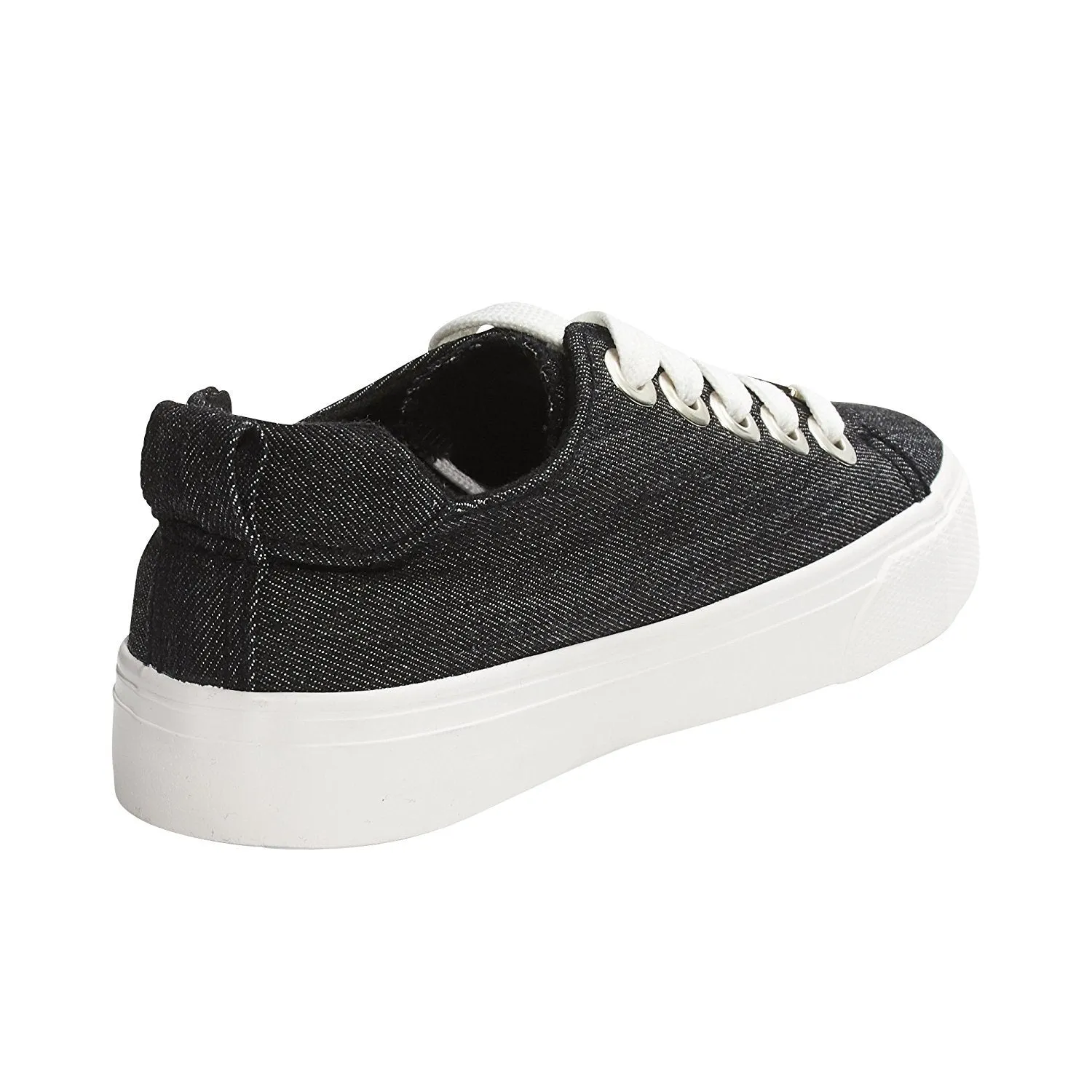 bebe Girls Big Kid Denim Fashion Sneakers Tie Up Slip On With Laces For Children