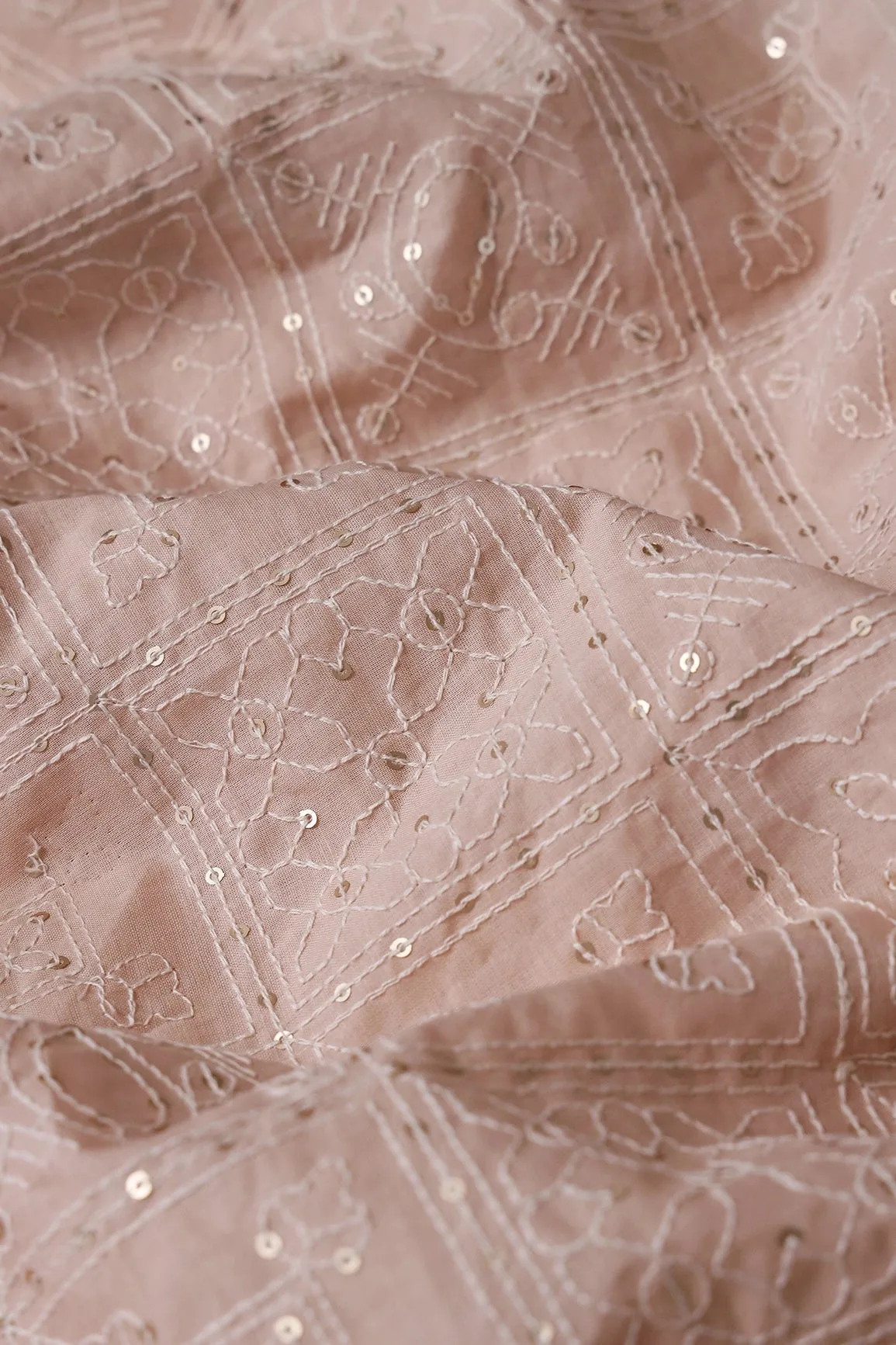 Beige Organic Cotton Unstitched Suit Set (2 Piece)