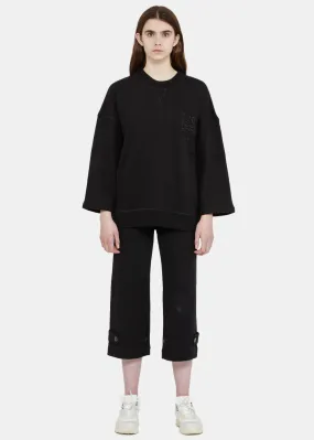 Black Anagram Oversized Sweatershirt