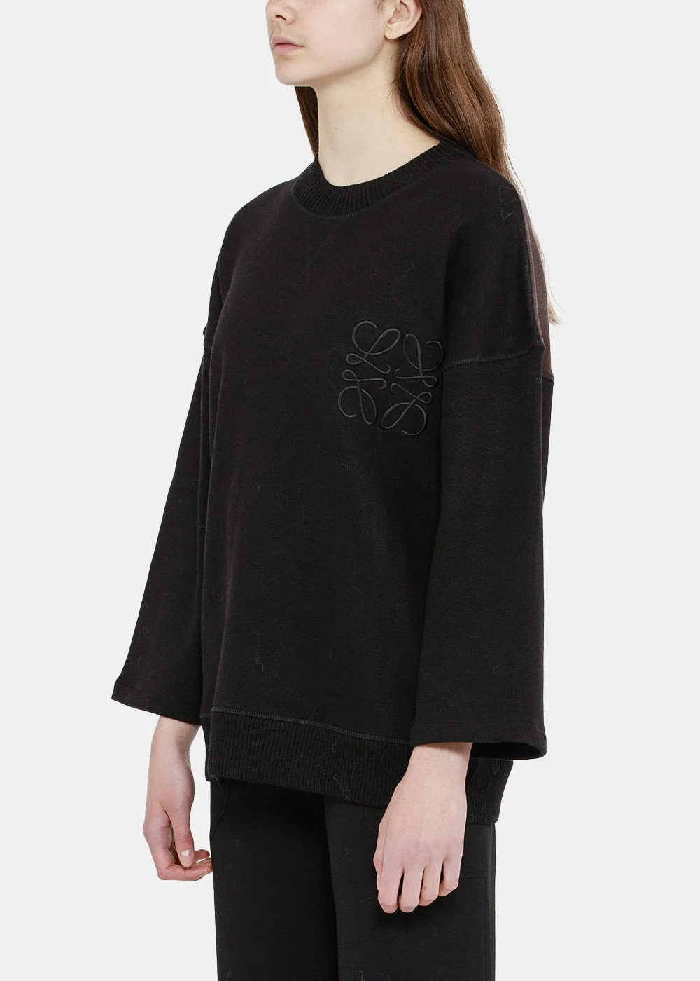 Black Anagram Oversized Sweatershirt