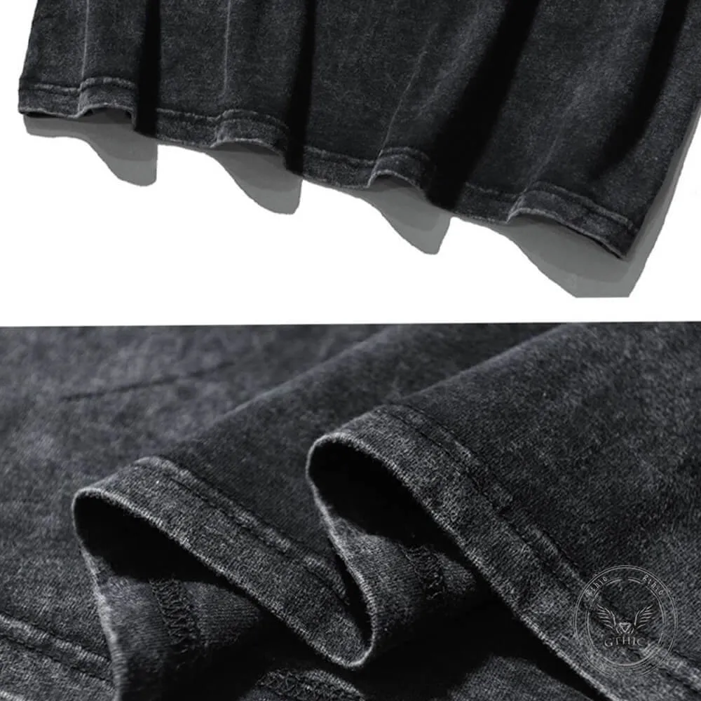 Black Bow Bat Vintage Washed T-shirt