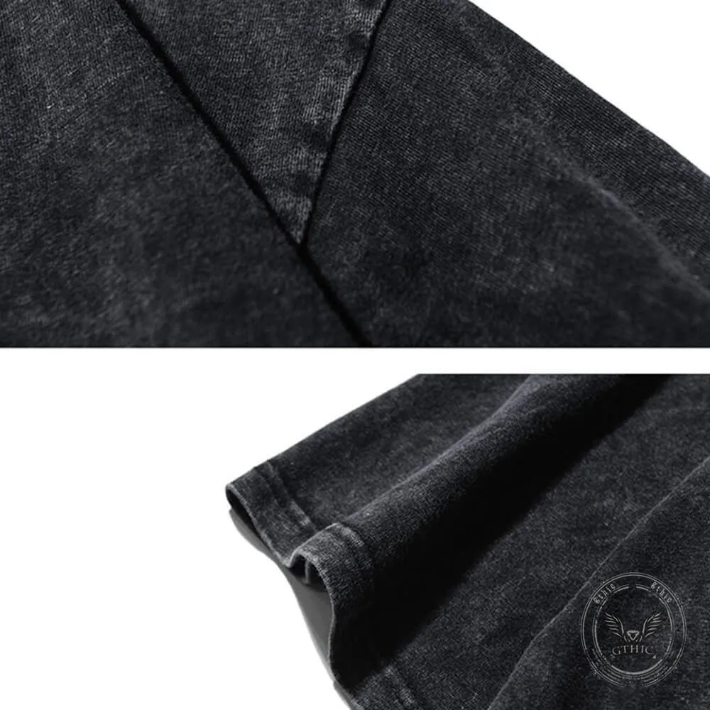 Black Bow Bat Vintage Washed T-shirt