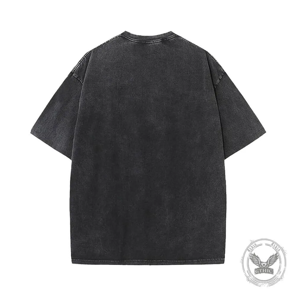 Black Bow Bat Vintage Washed T-shirt
