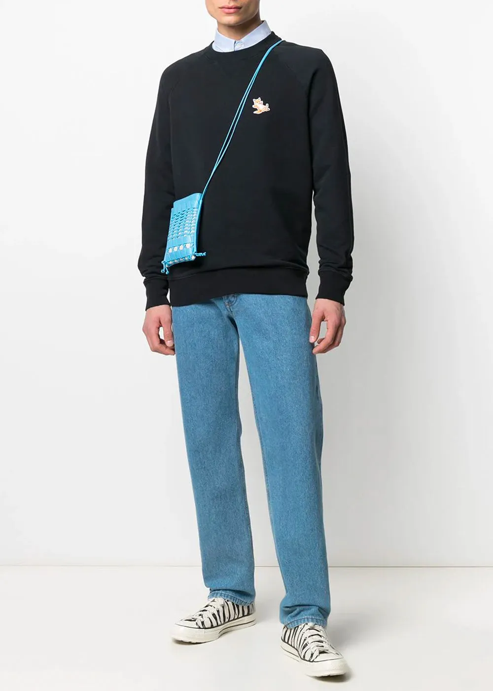 Black Chillax Fox Patch Classic Sweatshirt