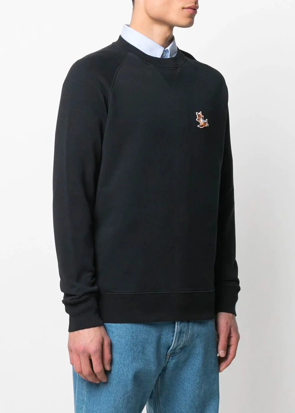 Black Chillax Fox Patch Classic Sweatshirt