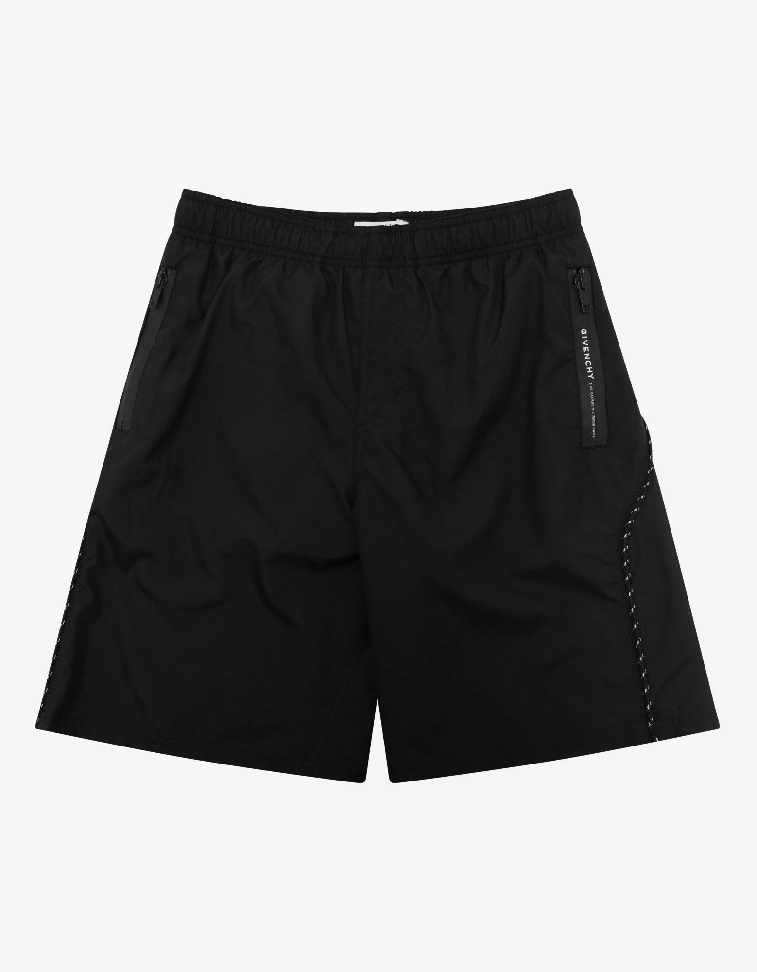 Black Lace Detail Swim Shorts