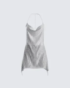 Blane Silver Rhinestone Dress