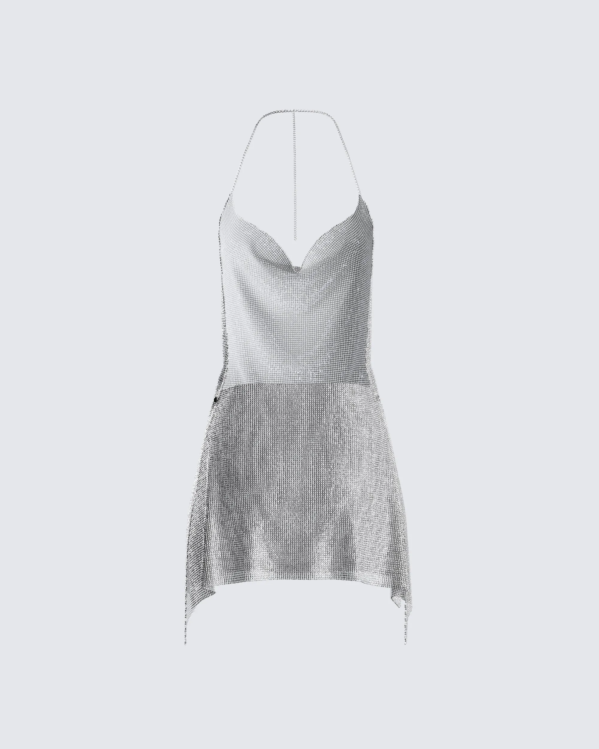 Blane Silver Rhinestone Dress
