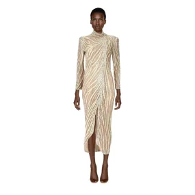 BOB MACKIE 1980's Cream Beaded Gown | US 12