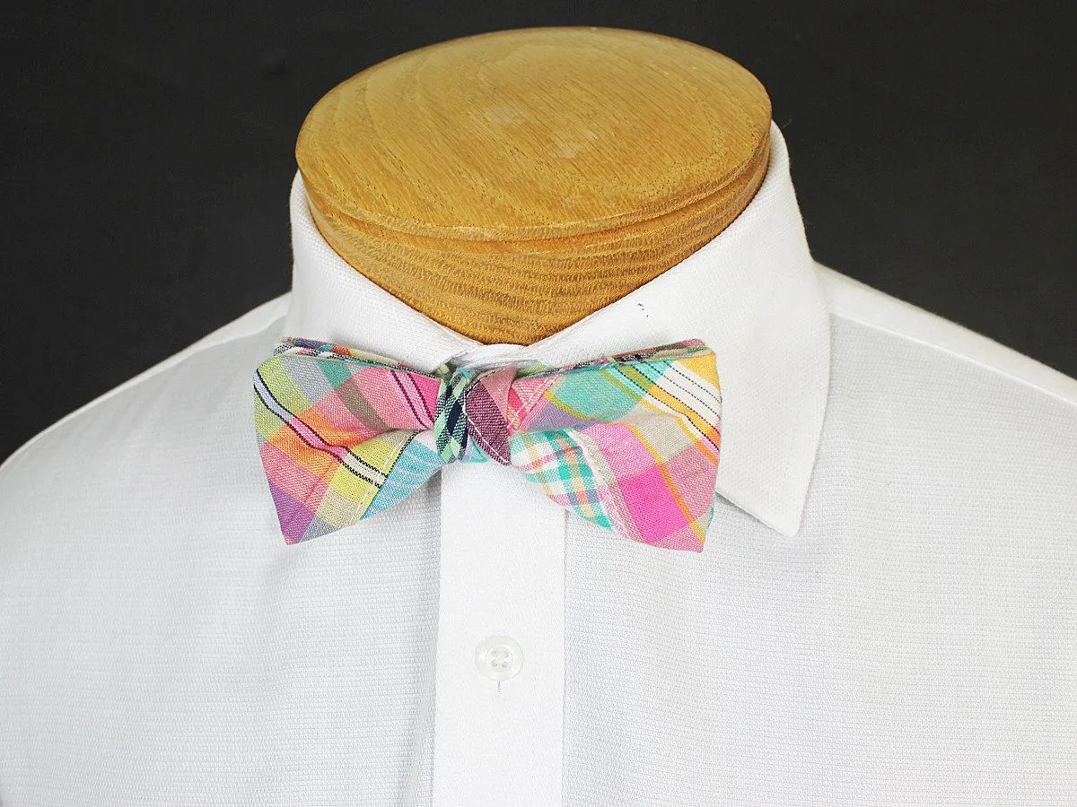 Boy's Bow Tie 19252 Green/Pink/Multicolor Plaid