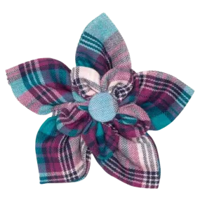 Collar Flower | Teal & Purple Plaid