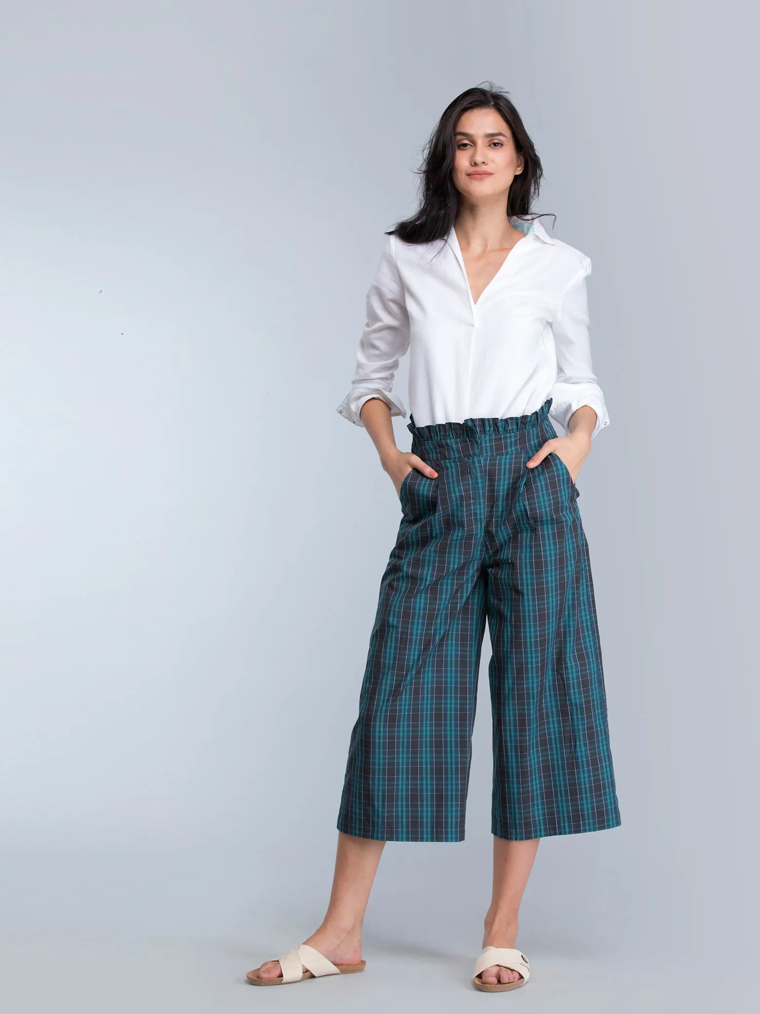 Collared Full Sleeve Top - White