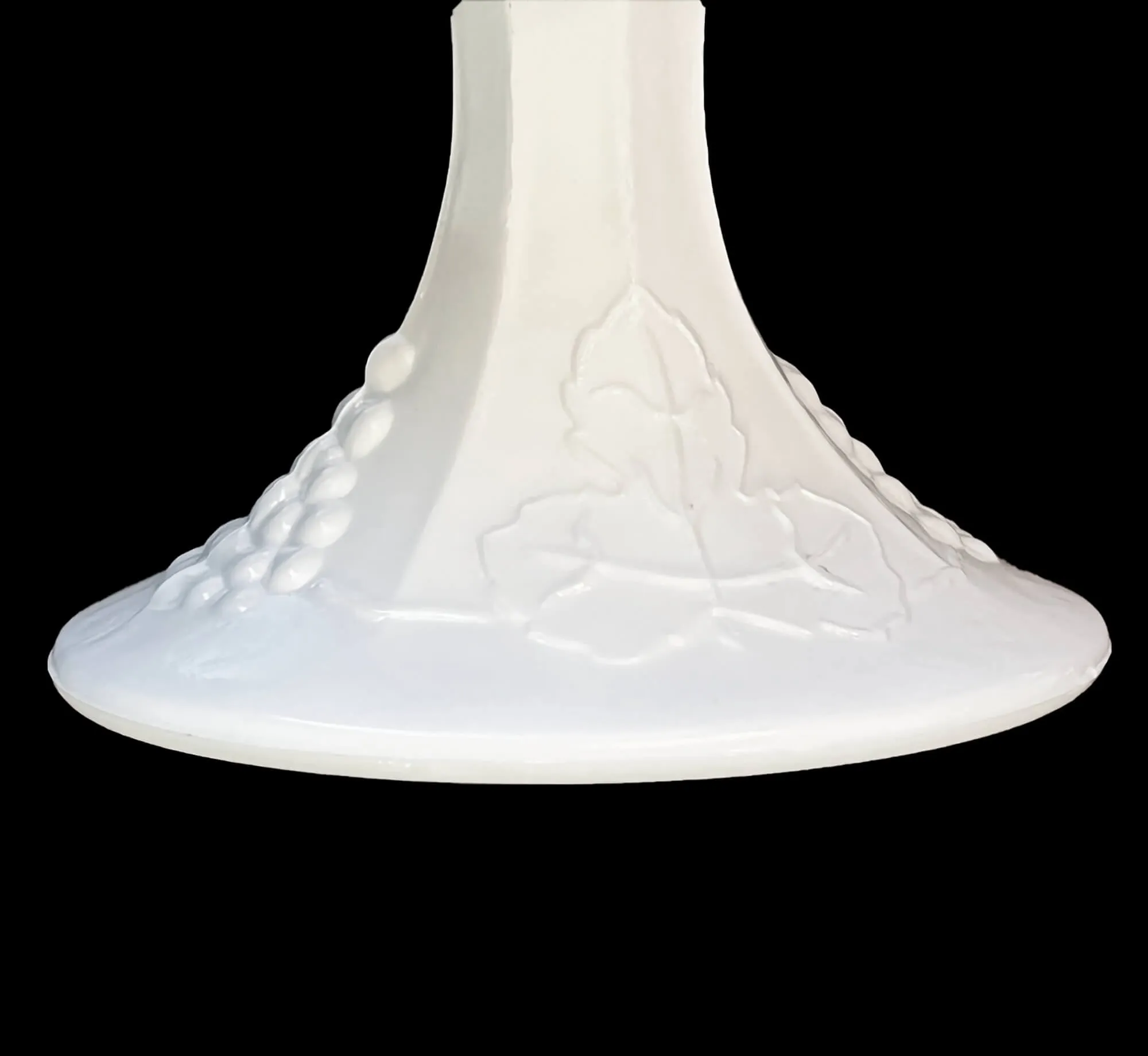 Colony Harvest Milk Glass Pedestal Serving Bowl 10-in. Grapes and Leaves