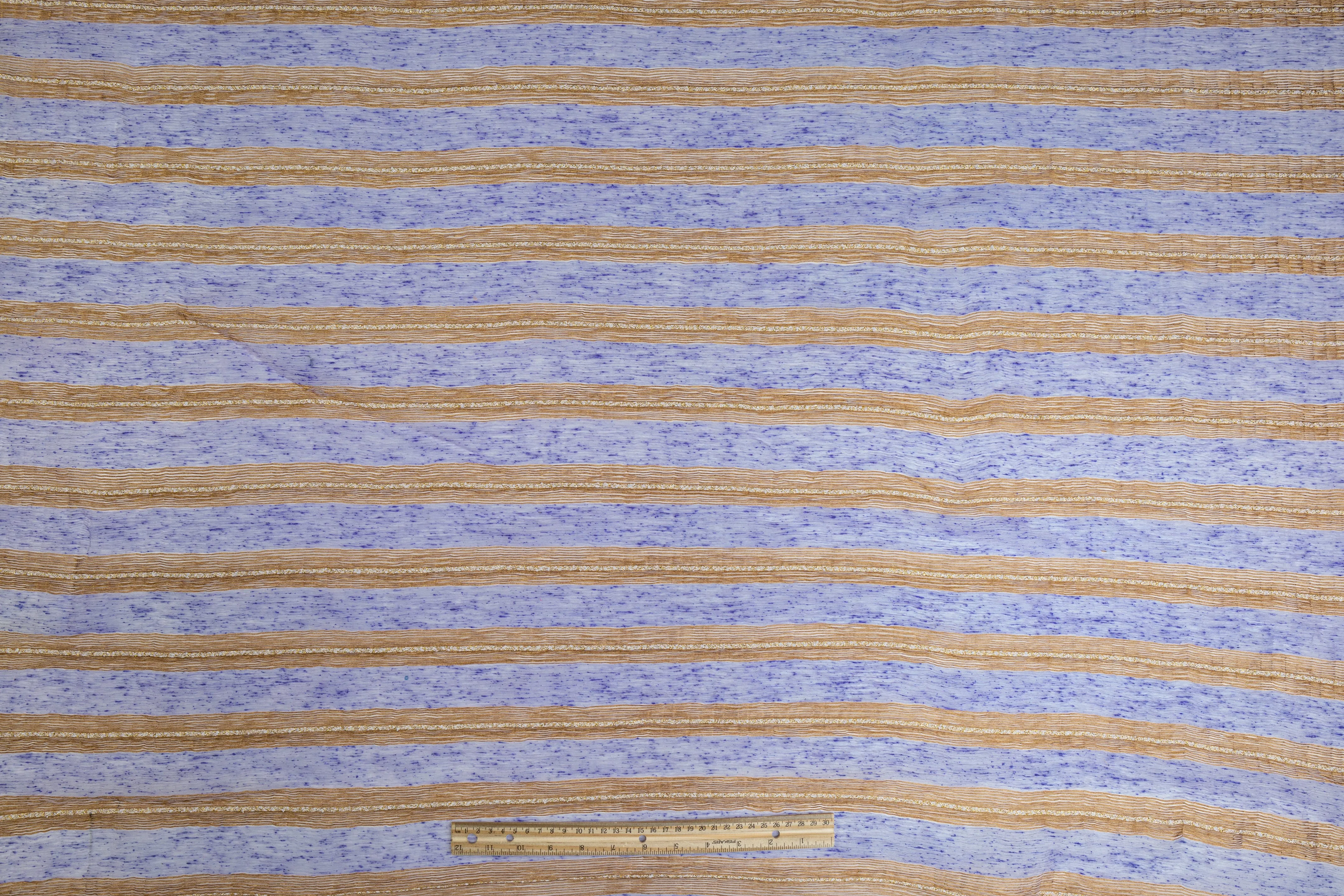 Crushed Metallic Organza - Periwinkle / Copper