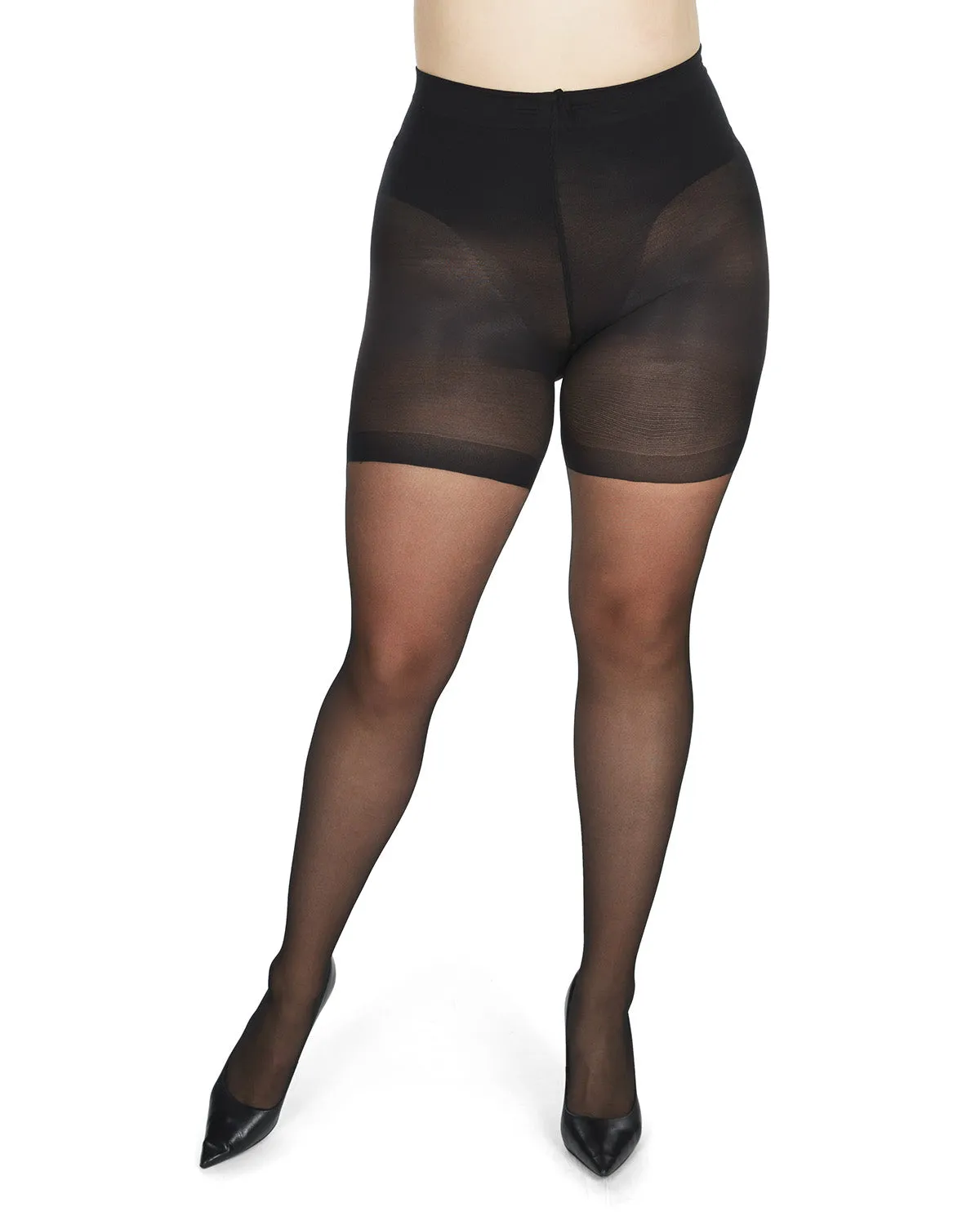 Crystal Sheer Shaper Control Top Tights