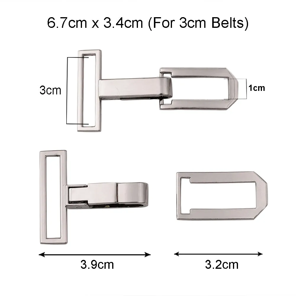 Designer Hook & Clasp Design Shiny Chrome Silver Buckle