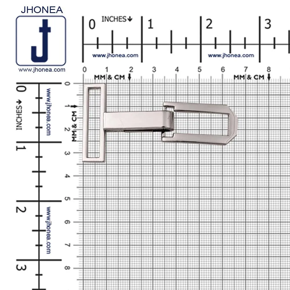 Designer Hook & Clasp Design Shiny Chrome Silver Buckle