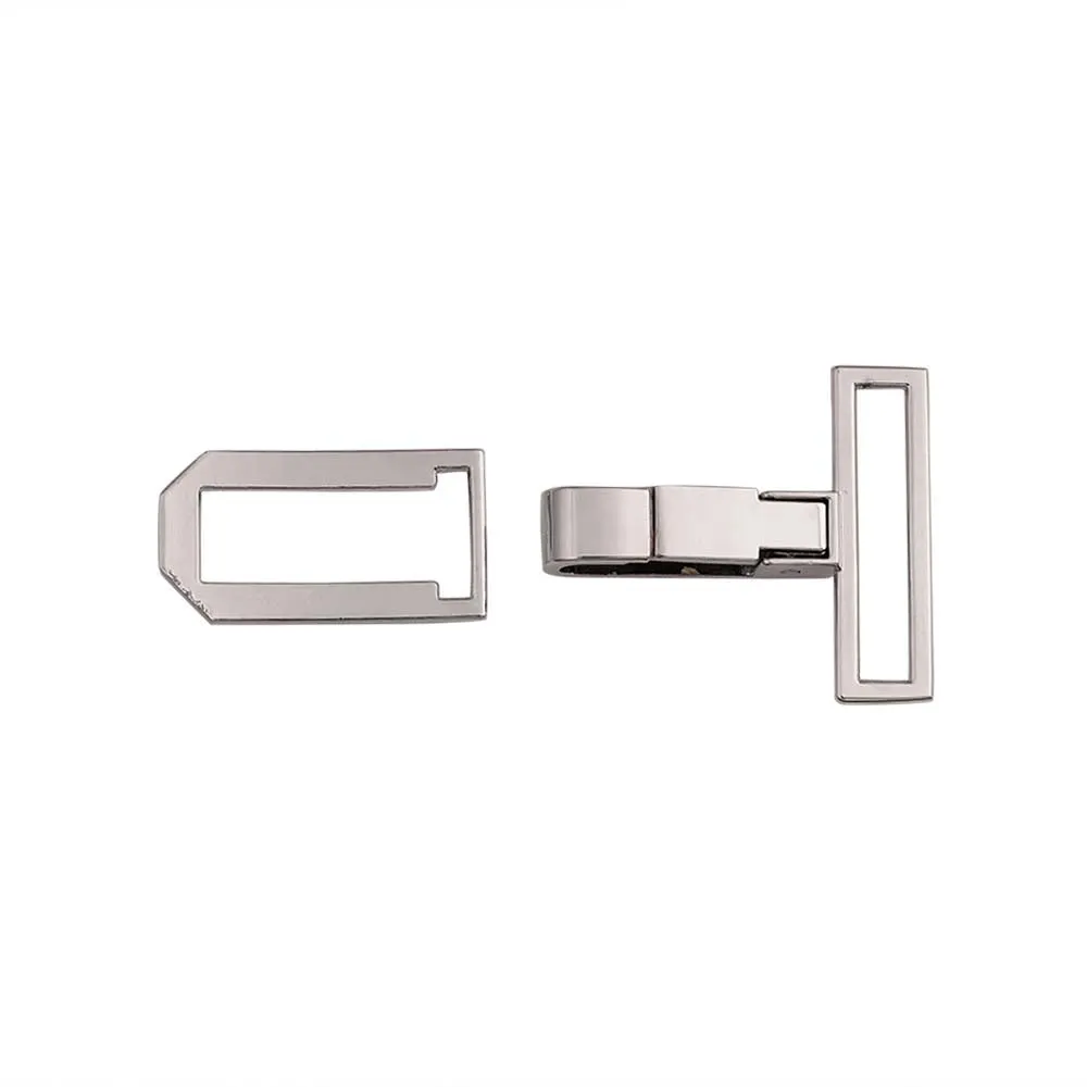 Designer Hook & Clasp Design Shiny Chrome Silver Buckle