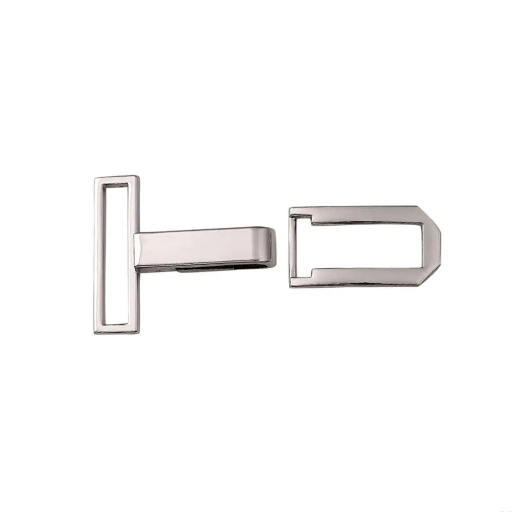 Designer Hook & Clasp Design Shiny Chrome Silver Buckle