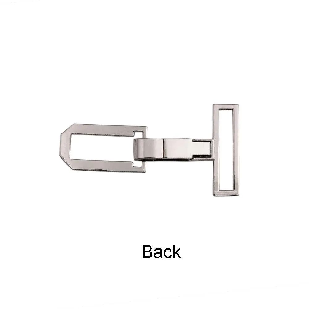 Designer Hook & Clasp Design Shiny Chrome Silver Buckle