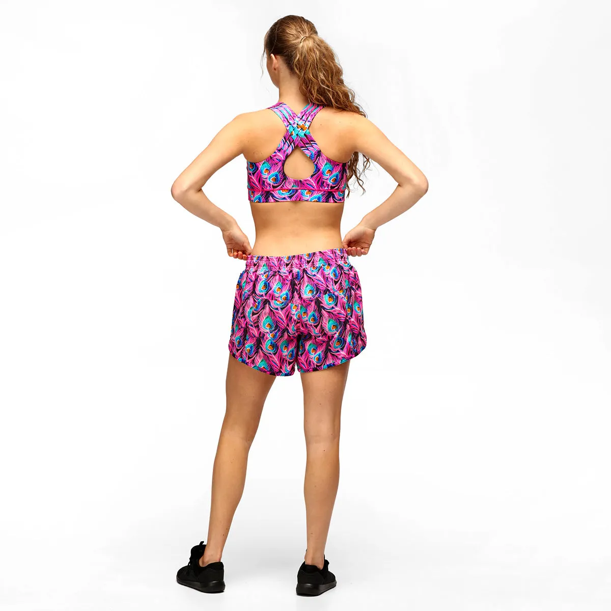 Flamboyant Feathers Loose Fit Workout Shorts