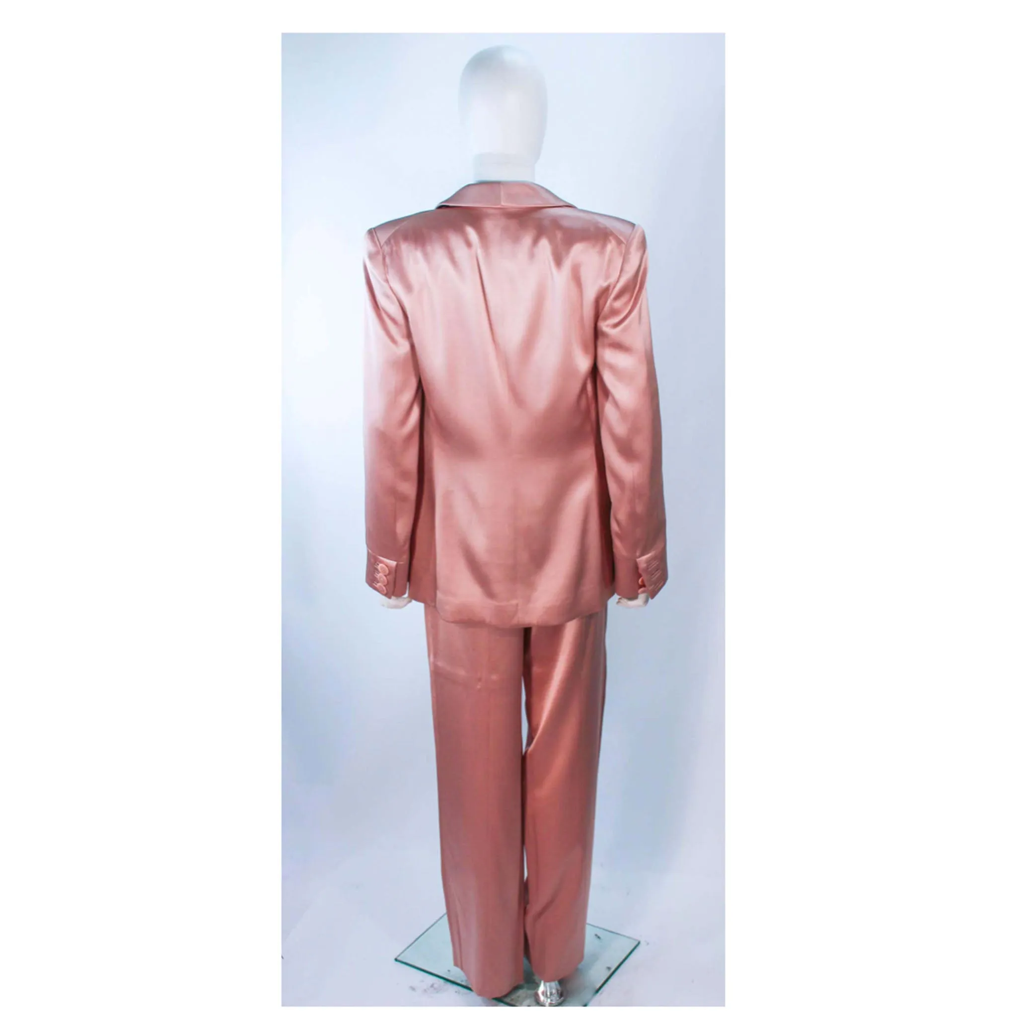 GIORGIO ARMANI Pink Mauve Silk Pant & Body Suit Size 42