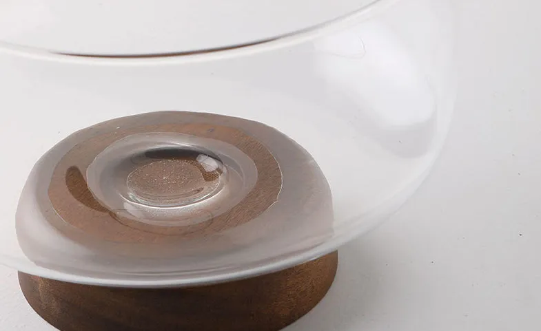 Glass and Wood Fruit Bowl