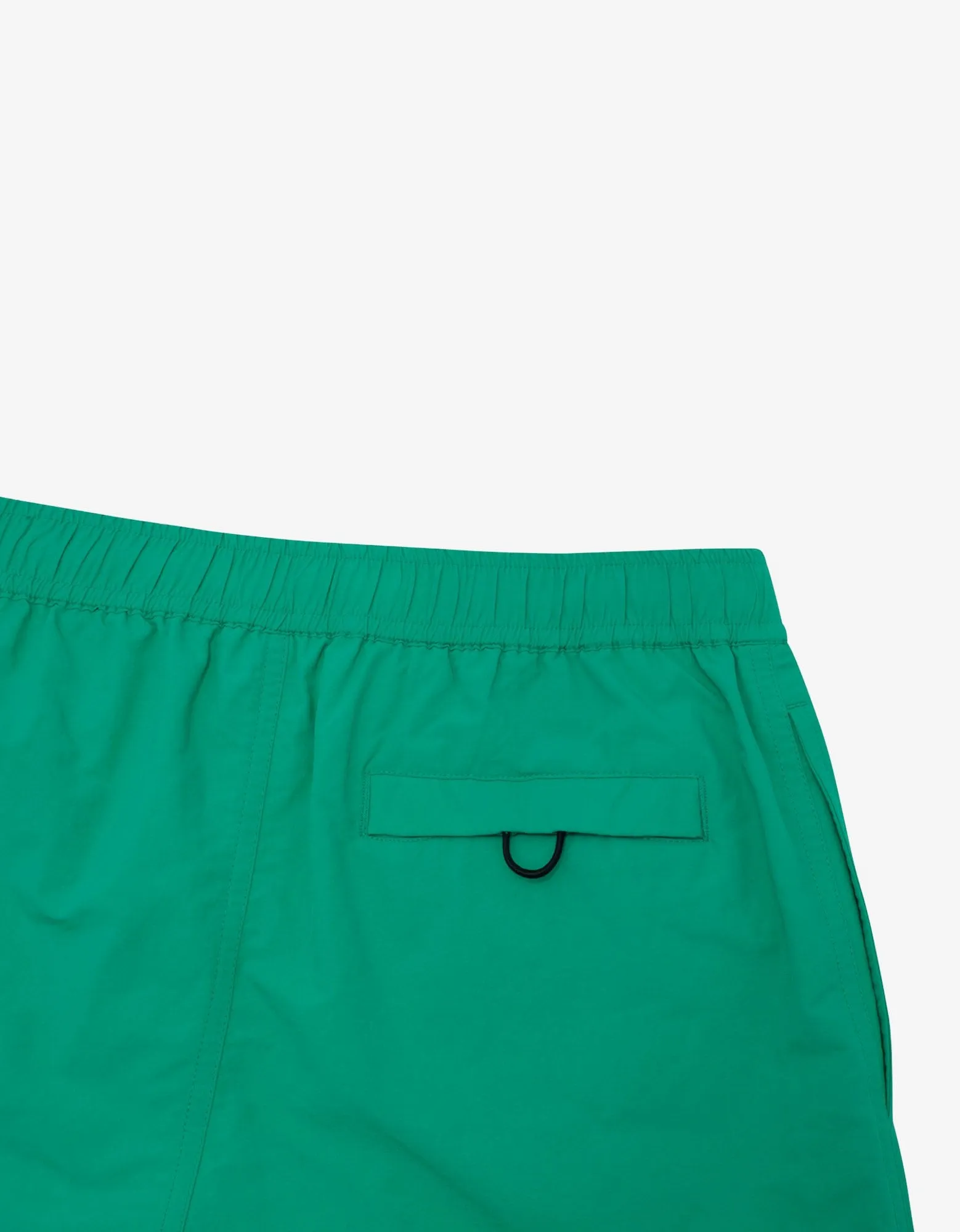 Green Logo Print Long Swim Shorts