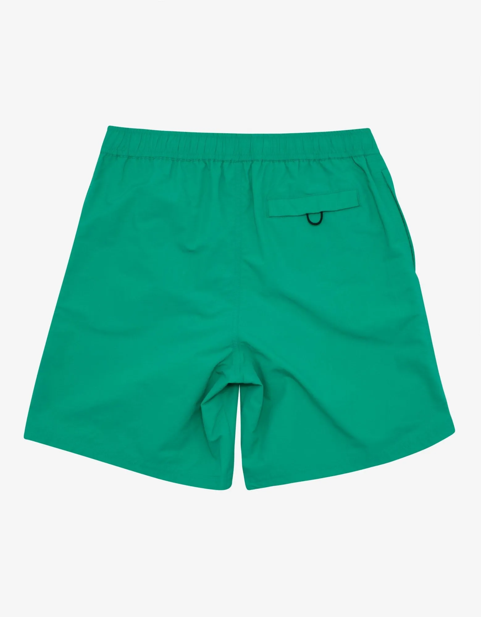 Green Logo Print Long Swim Shorts