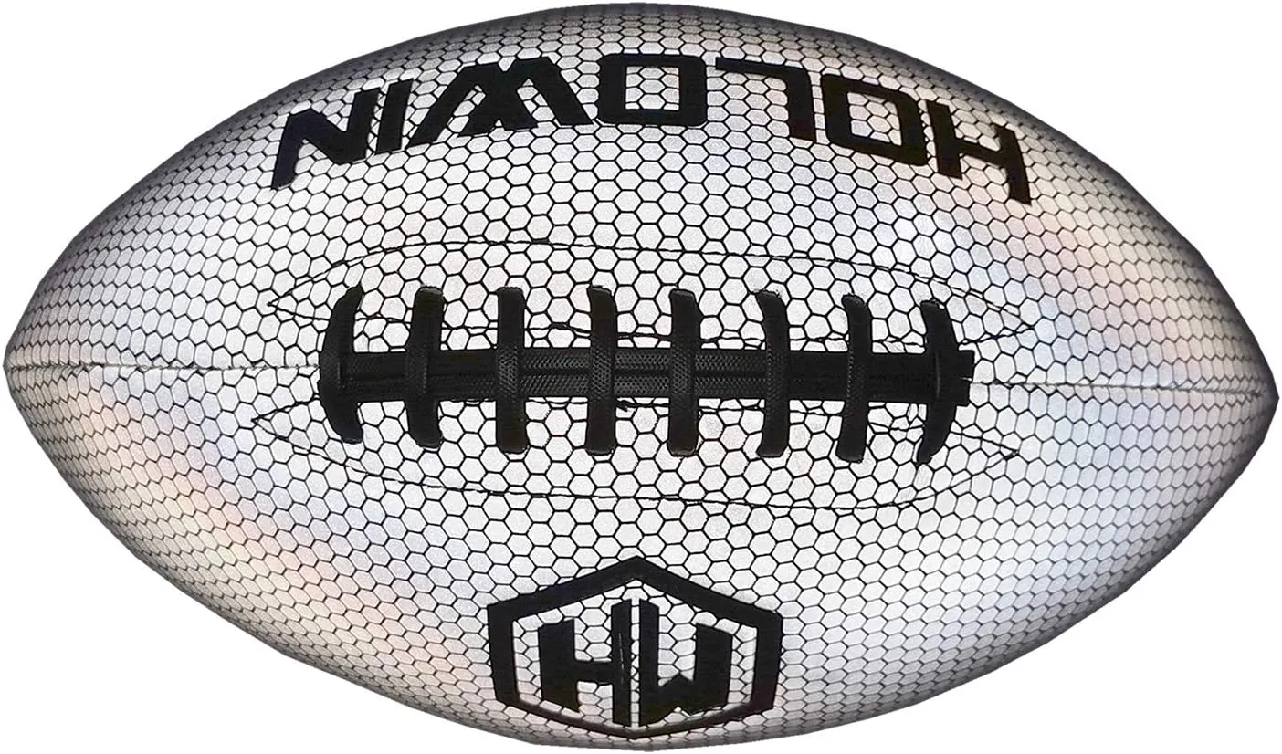 Holographic Luminous Light Up Reflective Footbal, White