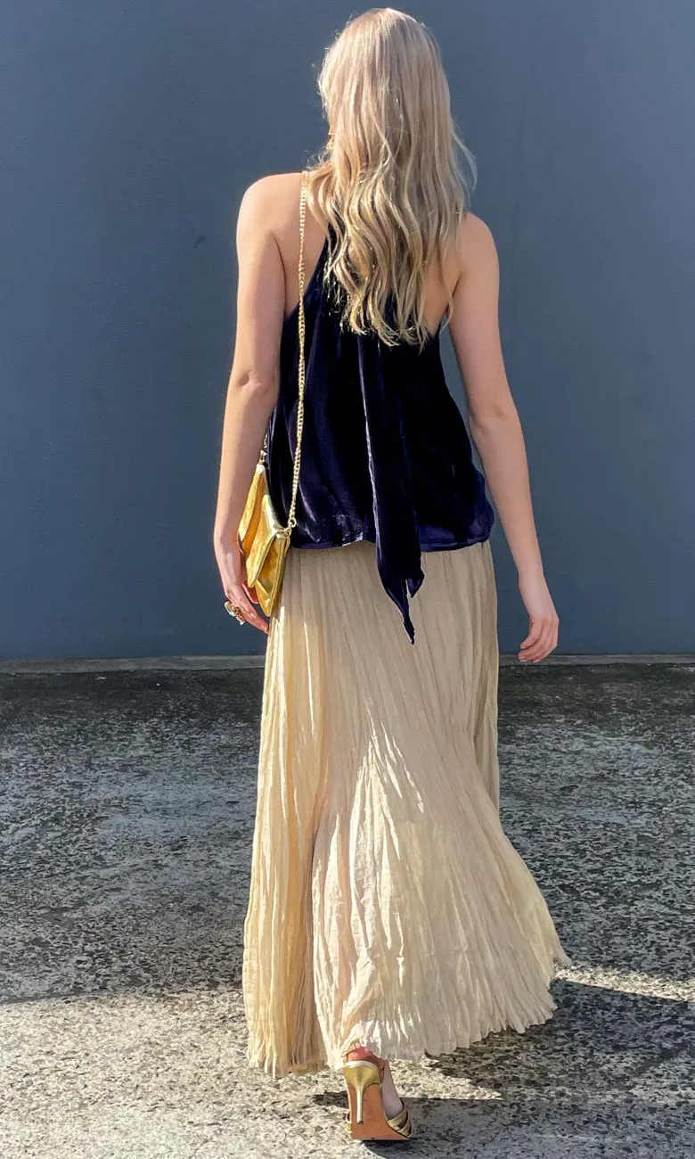 Hoss Royal Blue Velvet Halter