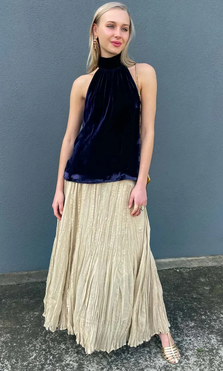 Hoss Royal Blue Velvet Halter
