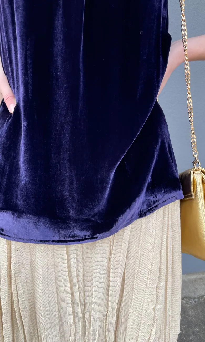 Hoss Royal Blue Velvet Halter