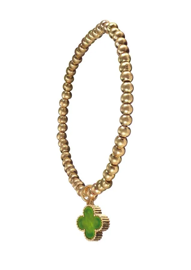 Hot Tomato Byzantine Cross Charm Bracelet in Worn Gold with Rouge or Moss Stone