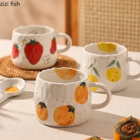 Kawaii Fruit Pattern Ceramic Cup