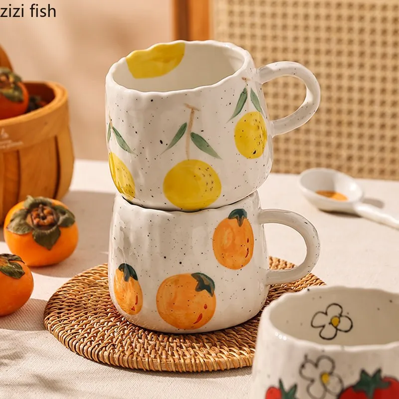 Kawaii Fruit Pattern Ceramic Cup