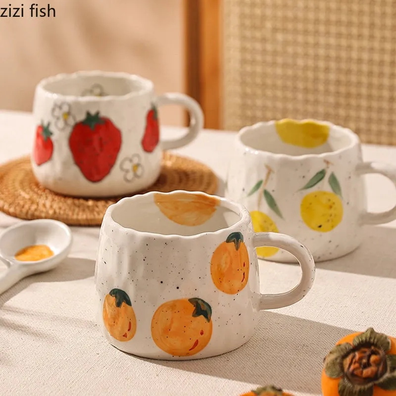 Kawaii Fruit Pattern Ceramic Cup