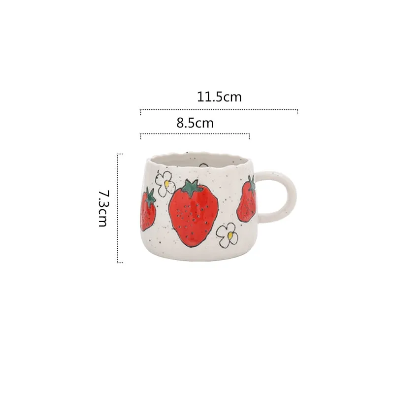 Kawaii Fruit Pattern Ceramic Cup