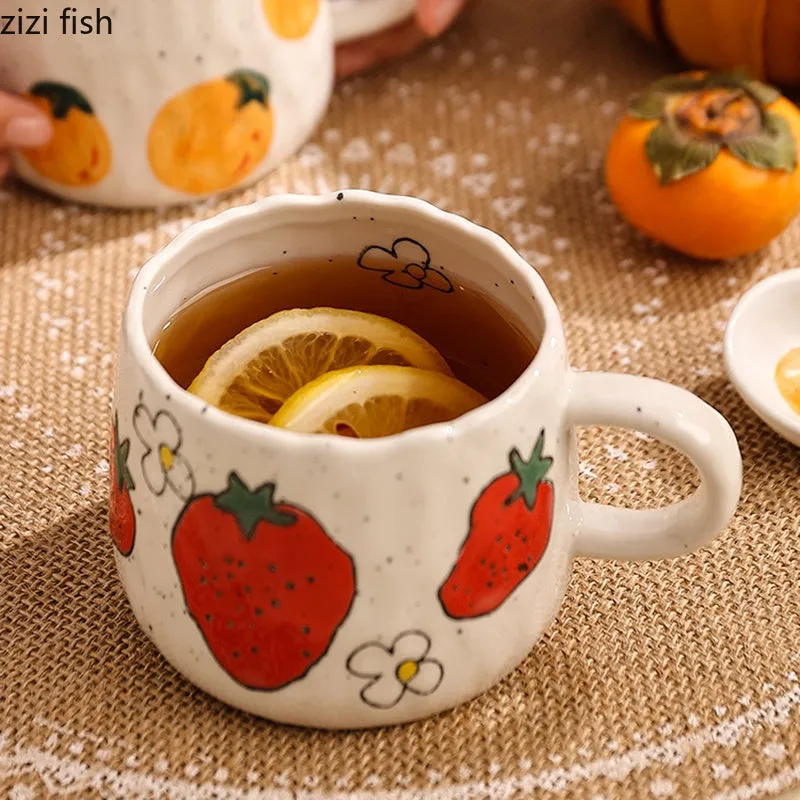 Kawaii Fruit Pattern Ceramic Cup