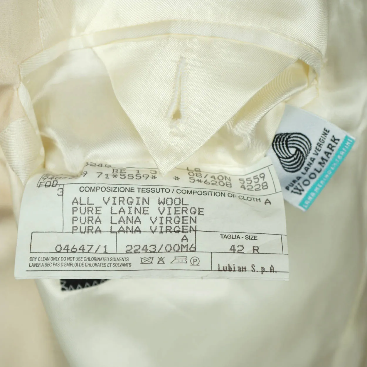 Lubiam Italy Mens White Dinner Jacket Wool by Loro Piana NWT Size 42 R Unused