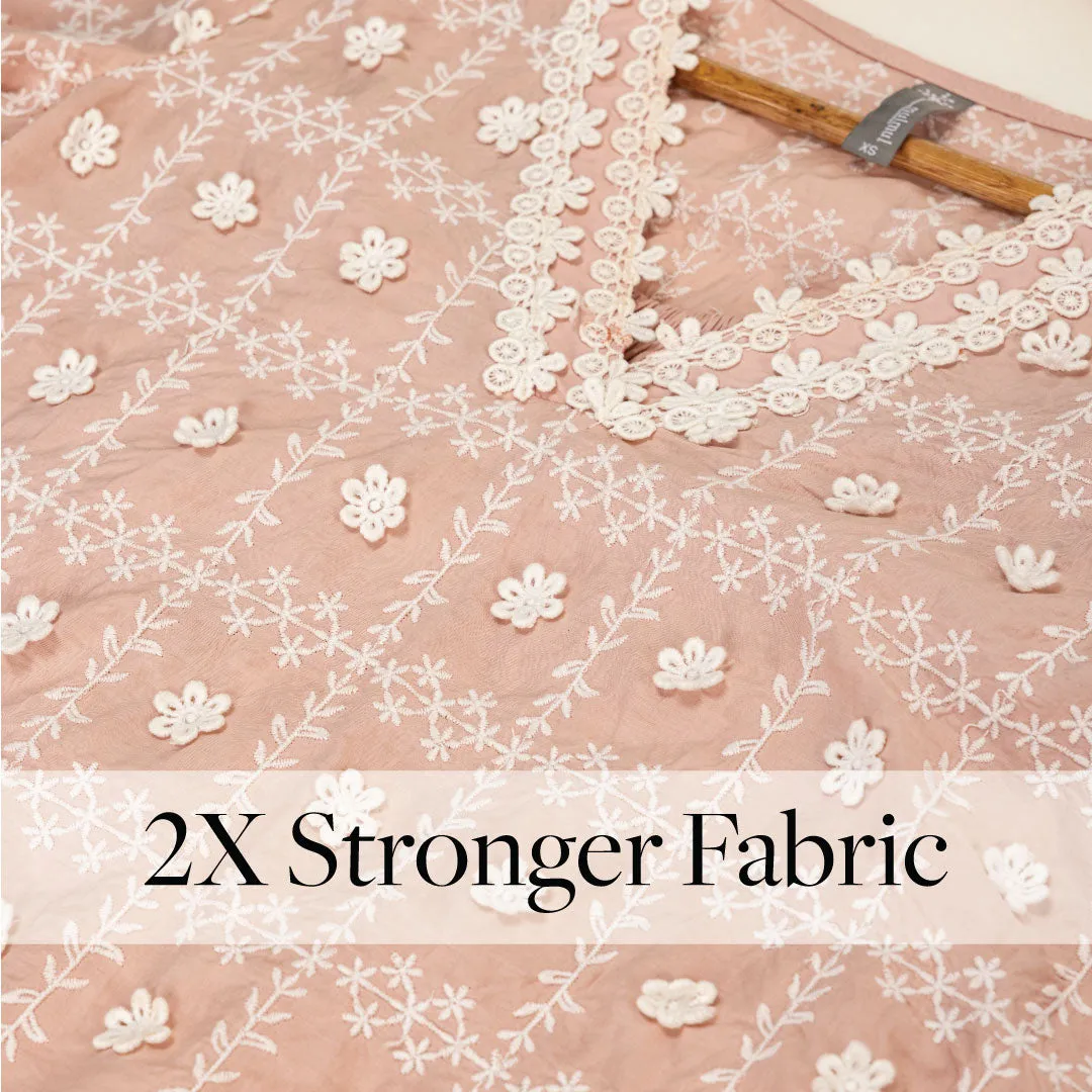 Mulmul Cotton Cove Pink Top With Cove Pink Pant