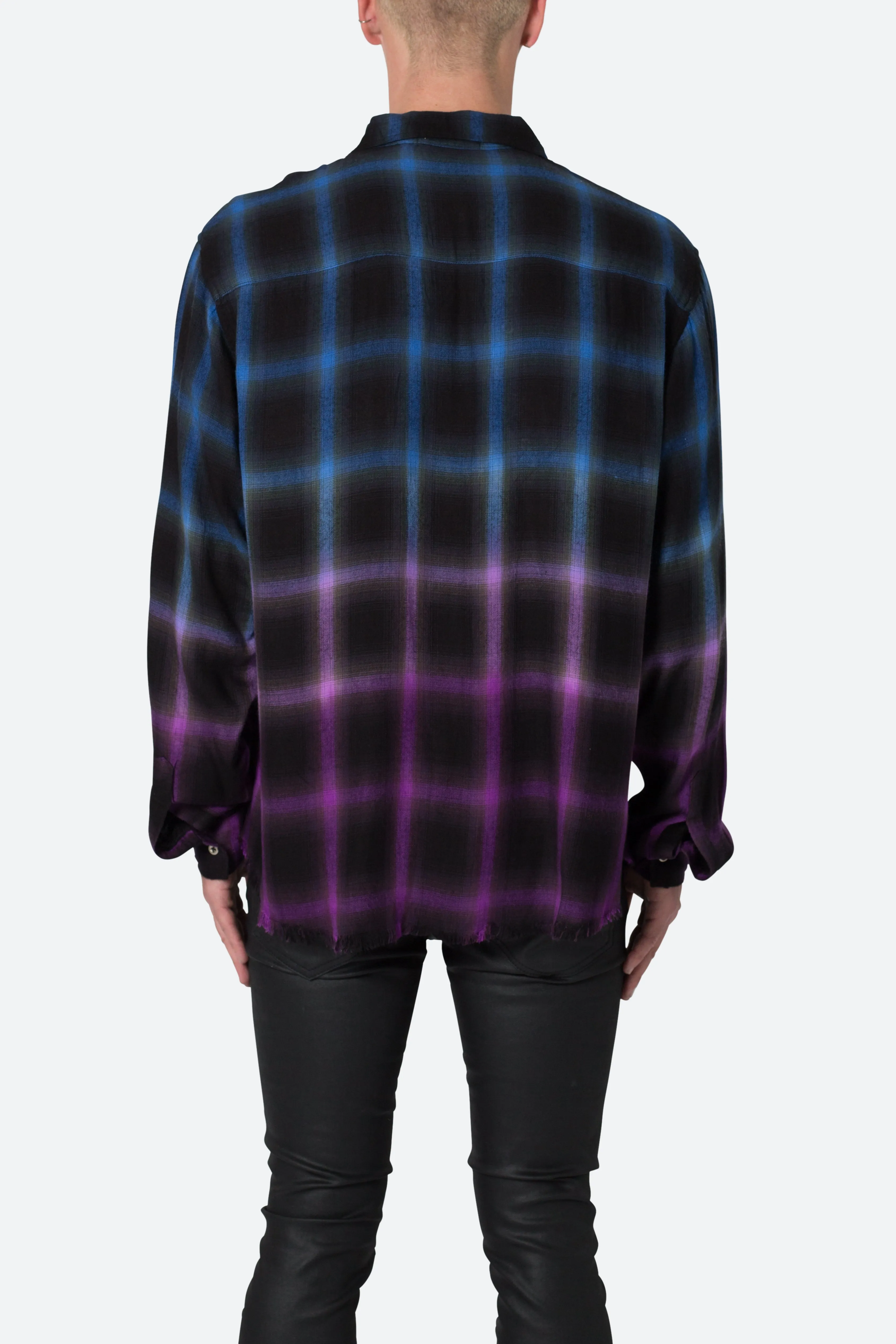 Ombre Flannel Shirt - Black/Purple