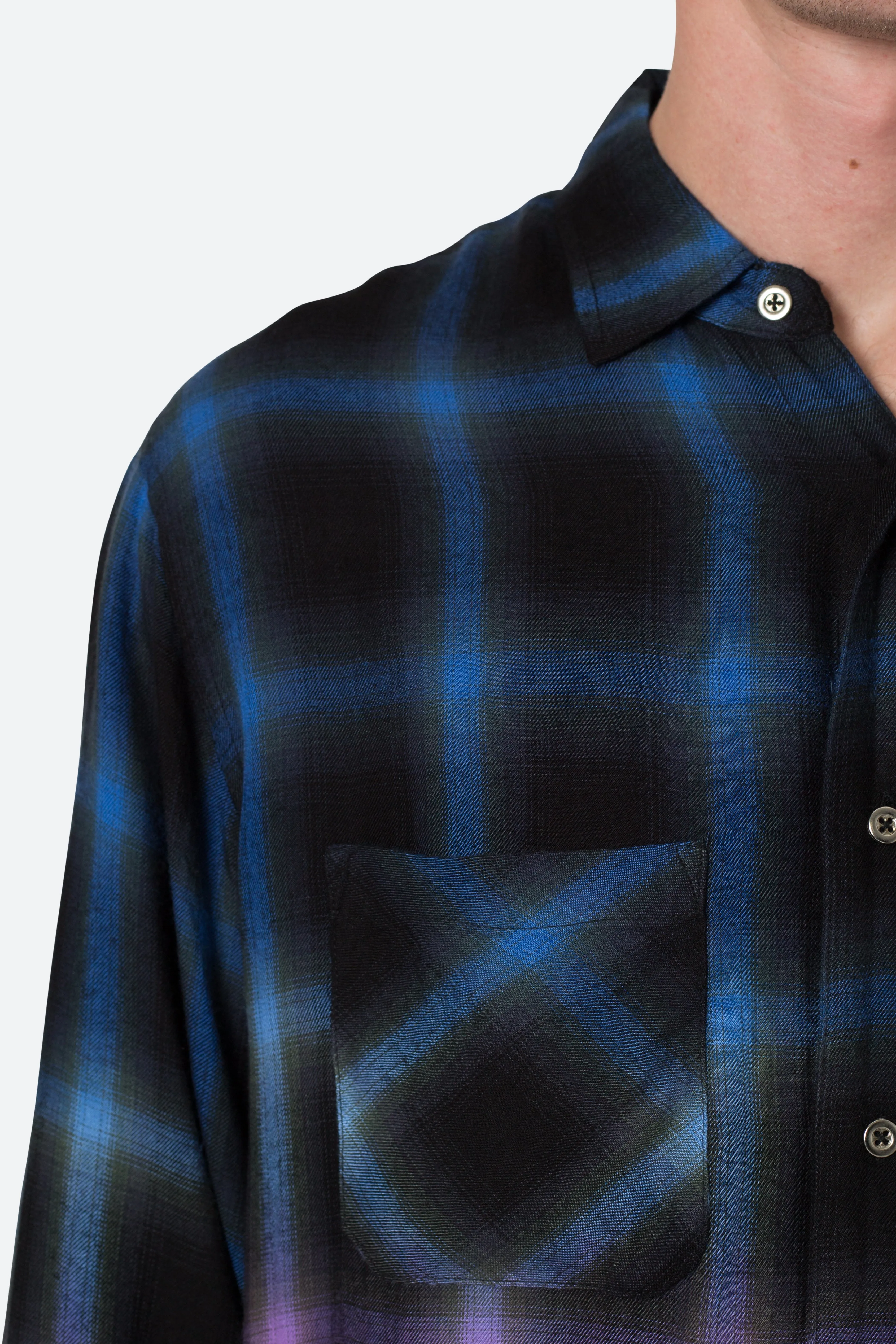 Ombre Flannel Shirt - Black/Purple